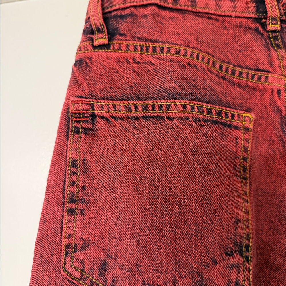 BDG Urban Outfitters Skater Baggy Jeans Red Acid Wash Size 26 - Picture 5 of 10